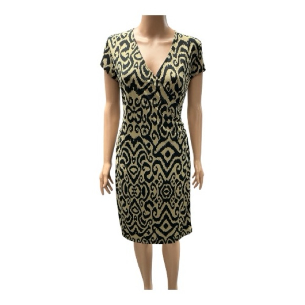 Jones New York - EC -  Black and Cream Geometric Dress
